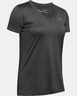 Damen UA Tech™ Oberteil Mit V-Ausschnitt -Modegeschäft Für Sportbekleidung PS1255839 090 HF