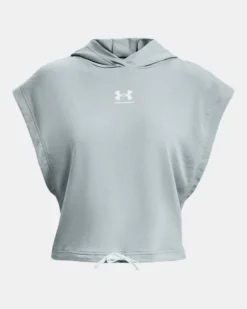 UA Rival Kurzarm-Hoodie Aus French Terry Für Damen -Modegeschäft Für Sportbekleidung PS1376997 465 HF