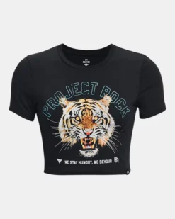 Project Rock Stay Hungry Kurzes Oberteil Mit Kurzen Ärmeln Für Damen -Modegeschäft Für Sportbekleidung PS1377458 001 HF