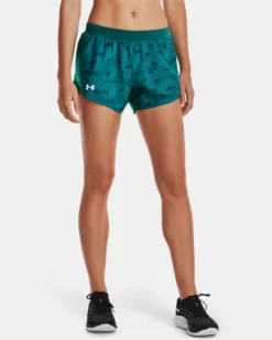 Damen UA Fly-By 2.0 Shorts Mit Aufdruck