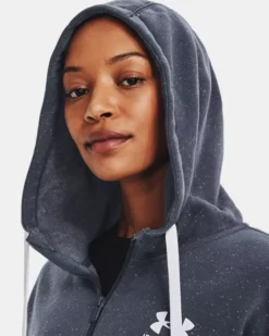Damen UA Rival Fleece Hoodie Mit Durchgehendem Zip -Modegeschäft Für Sportbekleidung V5 1356400 044 HOOD