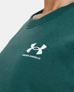 Damen UA Rival Fleece Oberteil Mit Rundhalsausschnitt In Übergröße -Modegeschäft Für Sportbekleidung V5 1369423 722 COLLAR