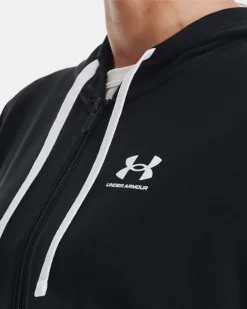 Damen UA Rival Terry Full-Zip-Hoodie -Modegeschäft Für Sportbekleidung V5 1369853 001 COLLAR