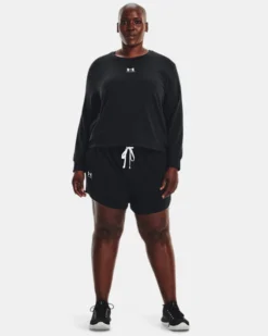 Damen UA Rival Oberteil Aus French Terry Mit Rundhalsausschnitt -Modegeschäft Für Sportbekleidung V5 1371188 001 FSF