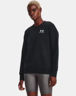 Damen UA Essential Fleece Oberteil Mit Rundhalsausschnitt