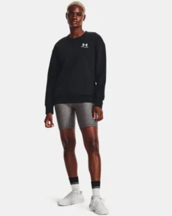 Damen UA Essential Fleece Oberteil Mit Rundhalsausschnitt -Modegeschäft Für Sportbekleidung V5 1373032 001 FSF