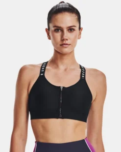 Damen UA Infinity High Zip Sport-BH -Modegeschäft Für Sportbekleidung V5 1373860 001 FCADD