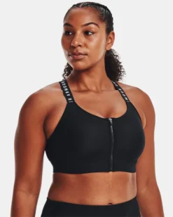 Damen UA Infinity High Zip Sport-BH -Modegeschäft Für Sportbekleidung V5 1373860 001 FC LG
