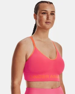 UA Seamless Low Longline Rib Sport-BH Für Damen -Modegeschäft Für Sportbekleidung V5 1373870 683 FC LG
