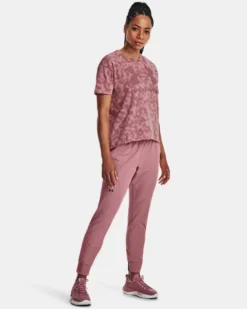 UA Heavyweight Kurzarm-Oberteil Mit Logodruck Für Damen -Modegeschäft Für Sportbekleidung V5 1376742 697 FSF