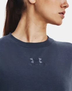 UA Extended Kurzarm-Oberteil Mit Aufdruck Für Damen -Modegeschäft Für Sportbekleidung V5 1376745 044 COLLAR