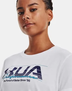UA Vintage Performance Kurzarm-Oberteil Für Damen -Modegeschäft Für Sportbekleidung V5 1376748 100 COLLAR