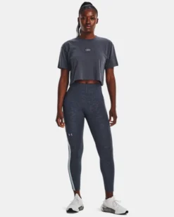 UA Crop Kurzarm-Oberteil Mit Logo Für Damen -Modegeschäft Für Sportbekleidung V5 1376751 044 FSF