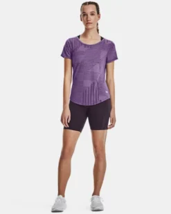 UA Streaker 2.0 Deco Diamond Kurzarm-Oberteil Für Damen -Modegeschäft Für Sportbekleidung V5 1376814 571 FSF