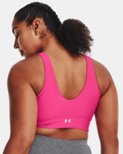 UA Infinity Mid Pintuck Sport-BH Für Damen -Modegeschäft Für Sportbekleidung V5 1376883 634 BC LG