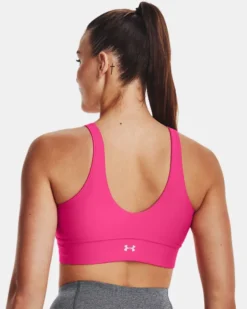 UA Infinity Mid Pintuck Sport-BH Für Damen -Modegeschäft Für Sportbekleidung V5 1376883 634 BC MD