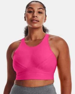 UA Infinity Mid Pintuck Sport-BH Für Damen -Modegeschäft Für Sportbekleidung V5 1376883 634 FC LG
