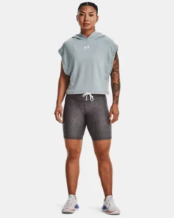 UA Rival Kurzarm-Hoodie Aus French Terry Für Damen -Modegeschäft Für Sportbekleidung V5 1376997 465 FSF