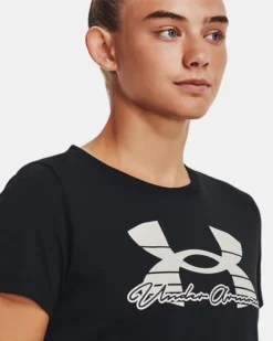 UA Tech™ Script Kurzarm-Oberteil Für Damen -Modegeschäft Für Sportbekleidung V5 1377198 001 COLLAR