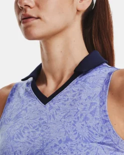 UA Playoff Wild Fields ärmelloses Poloshirt Für Damen 9 UA Playoff Wild Fields ärmelloses Poloshirt Für Damen -Modegeschäft Für Sportbekleidung V5 1377339 495 COLLAR