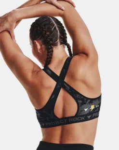 Project Rock HeatGear® Black Adam Sport-BH Für Damen -Modegeschäft Für Sportbekleidung V5 1377751 001 BC MD
