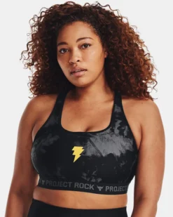 Project Rock HeatGear® Black Adam Sport-BH Für Damen -Modegeschäft Für Sportbekleidung V5 1377751 001 FC XL