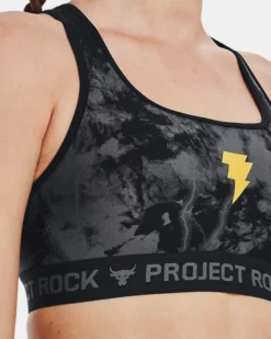 Project Rock HeatGear® Black Adam Sport-BH Für Damen -Modegeschäft Für Sportbekleidung V5 1377751 001 SIDEDET