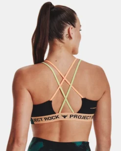 Project Rock Crossback Family Sport-BH Mit Aufdruck Für Damen -Modegeschäft Für Sportbekleidung V5 1377953 722 BC MD