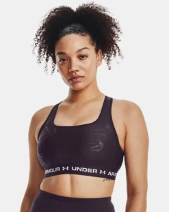Armour® Mid Crossback Emboss Sport-BH Für Damen -Modegeschäft Für Sportbekleidung V5 1378815 541 FC MD