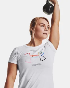 UA Pride Kurzarm-Oberteil Für Damen -Modegeschäft Für Sportbekleidung V5 1378959 100 FCADD