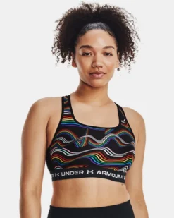 Damen Armour® Mid Crossback Pride Sport-BH -Modegeschäft Für Sportbekleidung V5 1380113 001 FC MD